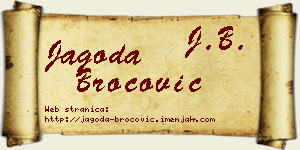 Jagoda Broćović vizit kartica
